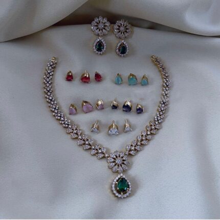 Interchangeable Earrings & Chain Set